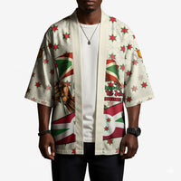 Burundi 1st July Independence Day Kimono Patriotic Flag Portrait Art - Geometric Star Pattern