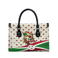 Burundi 1st July Independence Day Leather Bag Patriotic Flag Portrait Art - Geometric Star Pattern