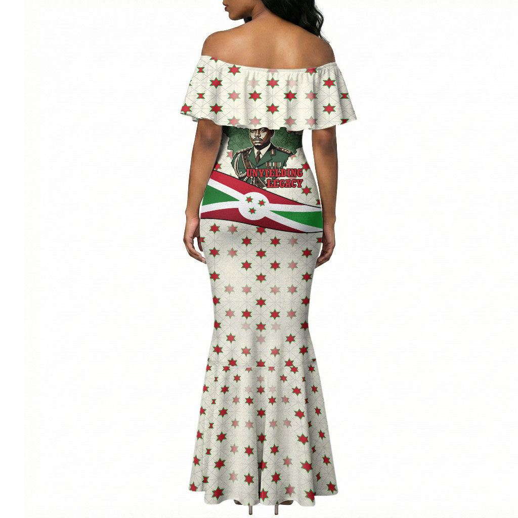 Burundi 1st July Independence Day Mermaid Dress Patriotic Flag Portrait Art - Geometric Star Pattern