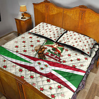 Burundi 1st July Independence Day Quilt Bed Set Patriotic Flag Portrait Art - Geometric Star Pattern