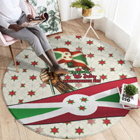 Burundi 1st July Independence Day Round Carpet Patriotic Flag Portrait Art - Geometric Star Pattern