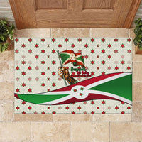 Burundi 1st July Independence Day Rubber Doormat Patriotic Flag Portrait Art - Geometric Star Pattern
