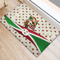 Burundi 1st July Independence Day Rubber Doormat Patriotic Flag Portrait Art - Geometric Star Pattern