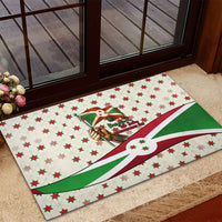 Burundi 1st July Independence Day Rubber Doormat Patriotic Flag Portrait Art - Geometric Star Pattern