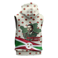 Burundi 1st July Independence Day Sleeveless Zip Hoodie Patriotic Flag Portrait Art - Geometric Star Pattern