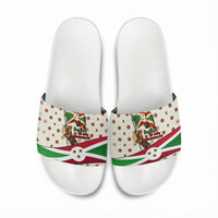 Burundi 1st July Independence Day Slide Sandals Patriotic Flag Portrait Art - Geometric Star Pattern