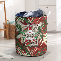 Burundi Independence Day Laundry Basket 1st July 1962 Distressed Grunge Flag Art - Broken Chains And Freedom Star
