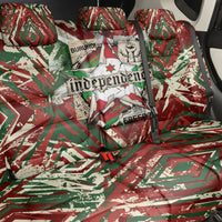 Burundi Independence Day Back Car Seat Cover 1st July 1962 Distressed Grunge Flag Art - Broken Chains And Freedom Star