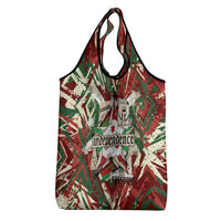 Burundi Independence Day Grocery Bag 1st July 1962 Distressed Grunge Flag Art - Broken Chains And Freedom Star