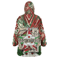 Burundi Independence Day Kid Wearable Blanket Hoodie 1st July 1962 Distressed Grunge Flag Art - Broken Chains And Freedom Star
