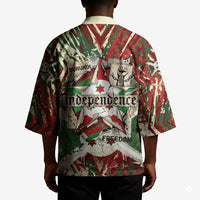 Burundi Independence Day Kimono 1st July 1962 Distressed Grunge Flag Art - Broken Chains And Freedom Star
