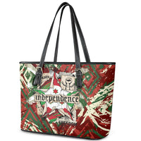 Burundi Independence Day Leather Tote Bag 1st July 1962 Distressed Grunge Flag Art - Broken Chains And Freedom Star