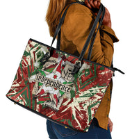 Burundi Independence Day Leather Tote Bag 1st July 1962 Distressed Grunge Flag Art - Broken Chains And Freedom Star