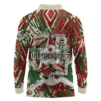 Burundi Independence Day Long Sleeve Polo Shirt 1st July 1962 Distressed Grunge Flag Art - Broken Chains And Freedom Star