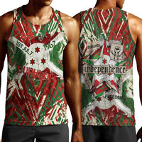 Burundi Independence Day Men Tank Top 1st July 1962 Distressed Grunge Flag Art - Broken Chains And Freedom Star
