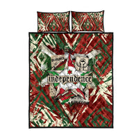 Burundi Independence Day Quilt Bed Set 1st July 1962 Distressed Grunge Flag Art - Broken Chains And Freedom Star