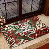 Burundi Independence Day Rubber Doormat 1st July 1962 Distressed Grunge Flag Art - Broken Chains And Freedom Star