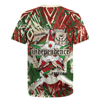 Burundi Independence Day Rugby Jersey 1st July 1962 Distressed Grunge Flag Art - Broken Chains And Freedom Star