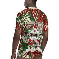 Burundi Independence Day Rugby Jersey 1st July 1962 Distressed Grunge Flag Art - Broken Chains And Freedom Star