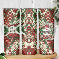 Burundi Independence Day Skinny Tumbler 1st July 1962 Distressed Grunge Flag Art - Broken Chains And Freedom Star