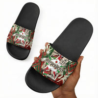 Burundi Independence Day Slide Sandals 1st July 1962 Distressed Grunge Flag Art - Broken Chains And Freedom Star