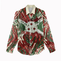 Burundi Independence Day Women Casual Shirt 1st July 1962 Distressed Grunge Flag Art - Broken Chains And Freedom Star