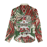 Burundi Independence Day Women Casual Shirt 1st July 1962 Distressed Grunge Flag Art - Broken Chains And Freedom Star