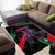 Jordan Black Iris Area Rug with Flag Colors and Cultural Quote