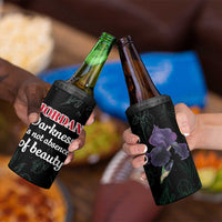 Jordan Black Iris 4 in 1 Can Cooler Tumbler with Flag Colors and Cultural Quote