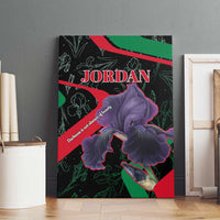 Jordan Black Iris Canvas Wall Art with Flag Colors and Cultural Quote