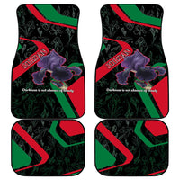 Jordan Black Iris Car Mats with Flag Colors and Cultural Quote