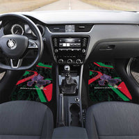 Jordan Black Iris Car Mats with Flag Colors and Cultural Quote