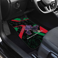 Jordan Black Iris Car Mats with Flag Colors and Cultural Quote