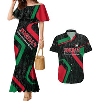 Jordan Black Iris Couples Matching Mermaid Dress and Hawaiian Shirt with Flag Colors and Cultural Quote