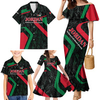 Jordan Black Iris Family Matching Mermaid Dress and Hawaiian Shirt with Flag Colors and Cultural Quote