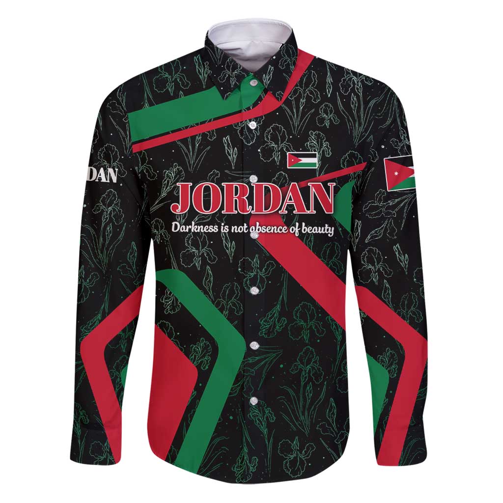 Jordan Black Iris Family Matching Puletasi and Hawaiian Shirt with Flag Colors and Cultural Quote