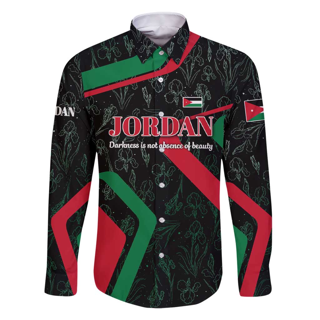 Jordan Black Iris Family Matching Short Sleeve Bodycon Dress and Hawaiian Shirt with Flag Colors and Cultural Quote