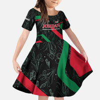 Jordan Black Iris Family Matching Tank Maxi Dress and Hawaiian Shirt with Flag Colors and Cultural Quote