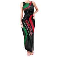 Jordan Black Iris Family Matching Tank Maxi Dress and Hawaiian Shirt with Flag Colors and Cultural Quote
