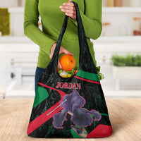 Jordan Black Iris Grocery Bag with Flag Colors and Cultural Quote