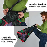 Jordan Black Iris Grocery Bag with Flag Colors and Cultural Quote