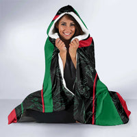 Jordan Black Iris Hooded Blanket with Flag Colors and Cultural Quote