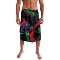 Jordan Black Iris Lavalava with Flag Colors and Cultural Quote