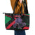 Jordan Black Iris Leather Tote Bag with Flag Colors and Cultural Quote