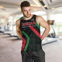 Jordan Black Iris Men Tank Top with Flag Colors and Cultural Quote