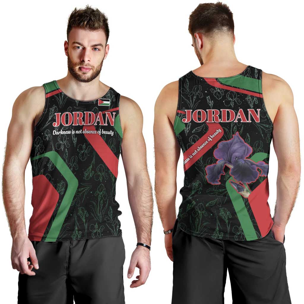 Jordan Black Iris Men Tank Top with Flag Colors and Cultural Quote