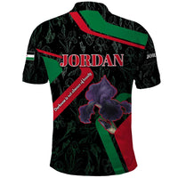 Jordan Black Iris Polo Shirt with Flag Colors and Cultural Quote