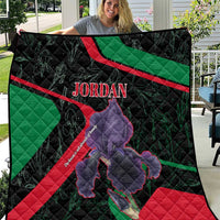 Jordan Black Iris Quilt with Flag Colors and Cultural Quote