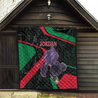 Jordan Black Iris Quilt with Flag Colors and Cultural Quote