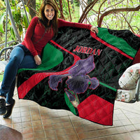 Jordan Black Iris Quilt with Flag Colors and Cultural Quote